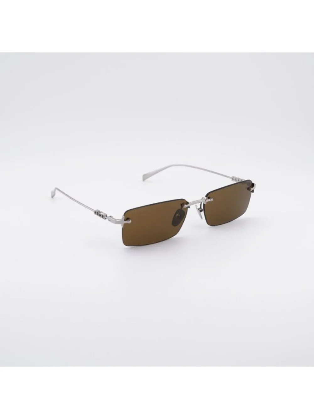 Gucci GG1941S 002 Sunglasses Silver Rectangle Frame, Green Lenses